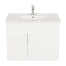 Bianca 750mm Gloss White Wall Hung Vanity with Ceramic Countertop